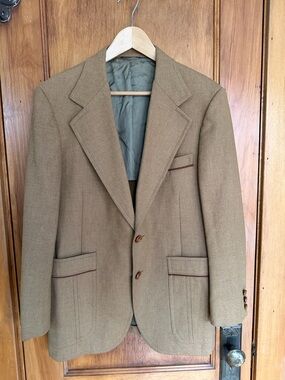 Hart Schaffner Marx Brown Tan Herringbone Sport Coat
